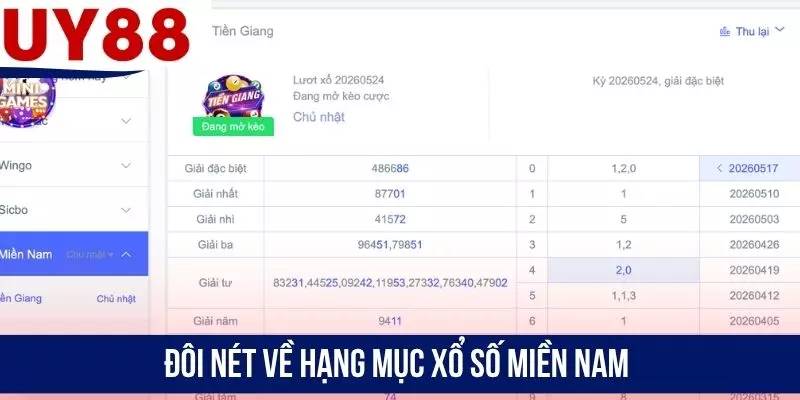 Đôi nét về hạng mục xổ số miền Nam
